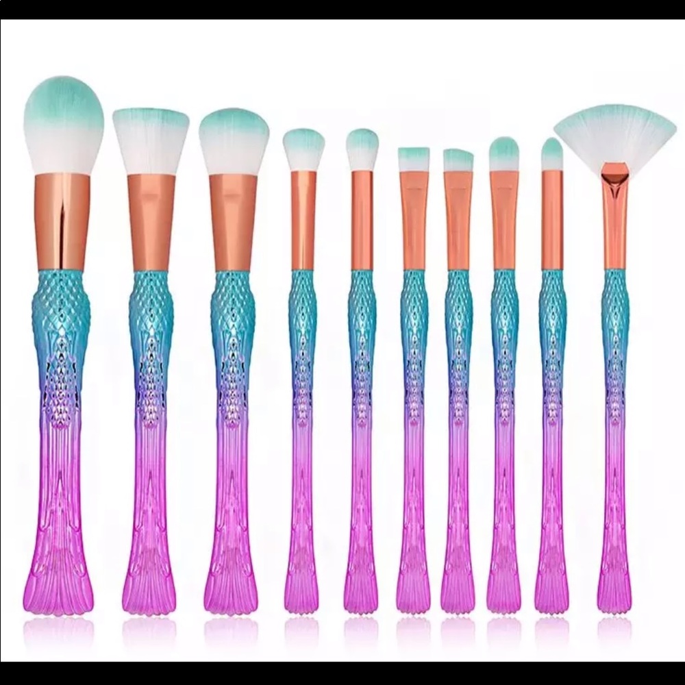Mermaid makeup brushes set BN - Picture 1 of 8